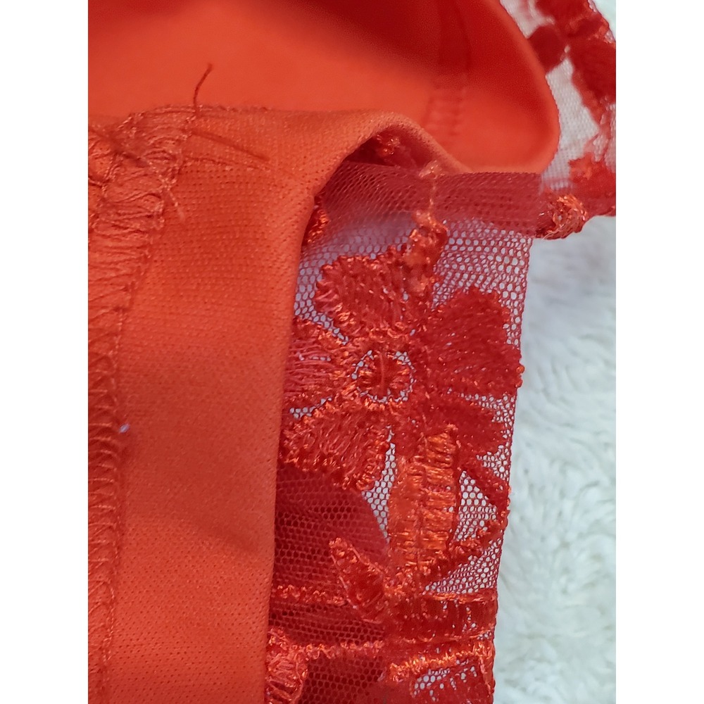 Lulus Red Floral Lace Strapless Bustier Sweetheart Mini Dress Medium Party HOCO - Picture 4 of 12